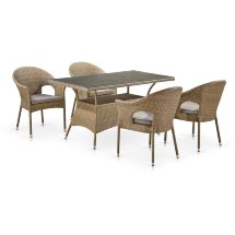 Комплект плетеной мебели T198B/Y97B-W56 Light Brown (4+1)