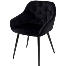 Стул BREEZE BLUVEL-19 BLACK, велюр/ черный каркас М-City