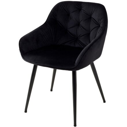 Стул BREEZE BLUVEL-19 BLACK, велюр/ черный каркас М-City 