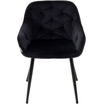 Стул BREEZE BLUVEL-19 BLACK, велюр/ черный каркас М-City