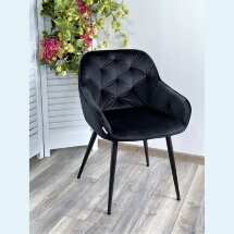 Стул BREEZE BLUVEL-19 BLACK, велюр/ черный каркас М-City