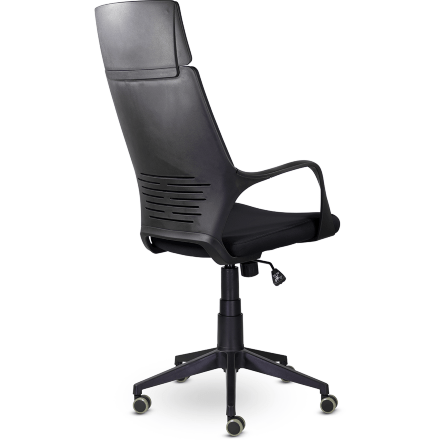 Кресло офисное / IQ  / (black plastic (black) черный пластик / нуар ткань 