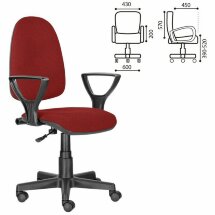 Кресло BRABIX &quot;Prestige Ergo MG-311&quot;, регулируемая эргономичная спинка, ткань, красное, 532424