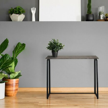 Стол на металлокаркасе BRABIX &quot;LOFT CD-001&quot;, 800х440х740 мм, складной, цвет морёный дуб, 641209 