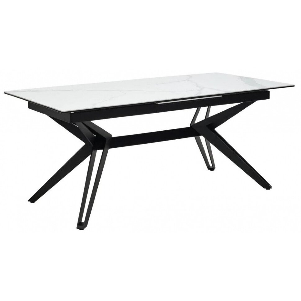 Керамический стол Urbino 180 керамика matte statuario белый мрамор матовый / черный Керамический стол Urbino 180 керамика matte statuario белый мрамор матовый / черный