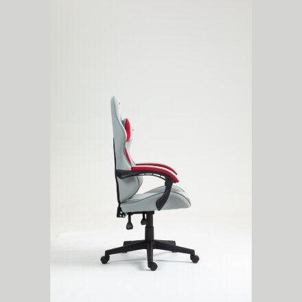 Кресло спортивное TopChairs Phantom ткань серо-красный 