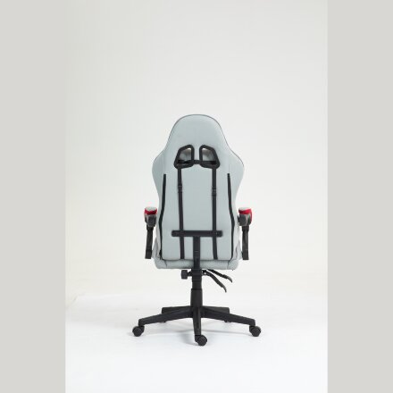 Кресло спортивное TopChairs Phantom ткань серо-красный 