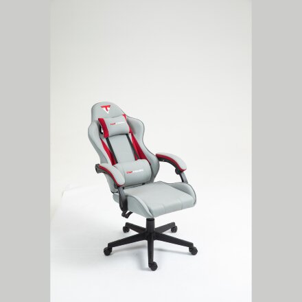 Кресло спортивное TopChairs Phantom ткань серо-красный 