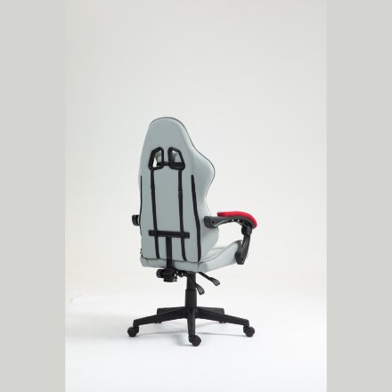 Кресло спортивное TopChairs Phantom ткань серо-красный 