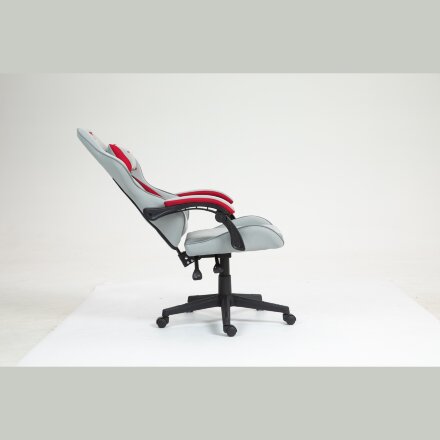 Кресло спортивное TopChairs Phantom ткань серо-красный 