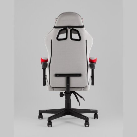 Кресло спортивное TopChairs Phantom ткань серо-красный 