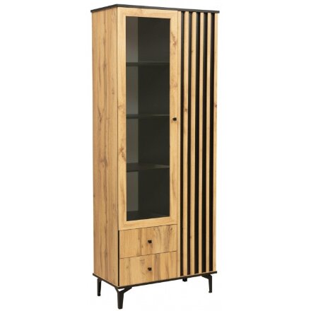 Шкаф Либерти 51.02 дуб вотан / черная / профиль Masa Decor дуб вотан 