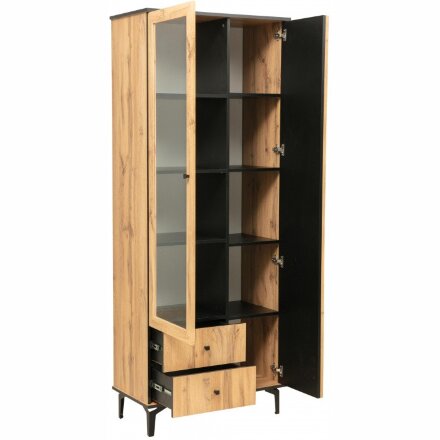 Шкаф Либерти 51.02 дуб вотан / черная / профиль Masa Decor дуб вотан 