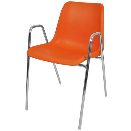 Стул пластиковый на металлокаркасе Vicenza-4П ORANGE RAL 2009 Оранжевый