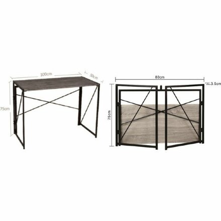 Стол на металлокаркасе BRABIX &quot;LOFT CD-002&quot;, 1000х500х750 мм, складной, цвет дуб антик, 641213 