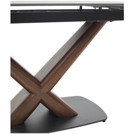 Стол BLANCO 160 MATT BLACK MARBLE SOLID CERAMIC / Орех, ®DISAUR 