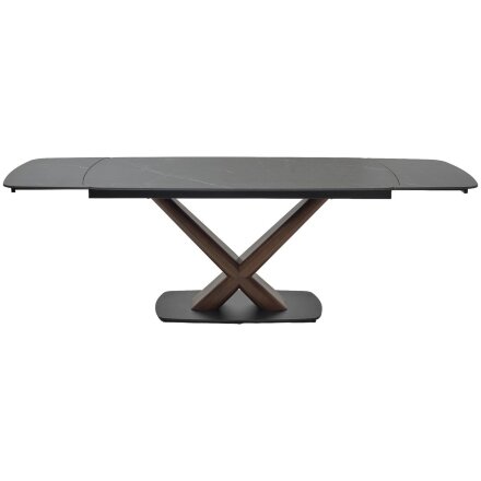 Стол BLANCO 160 MATT BLACK MARBLE SOLID CERAMIC / Орех, ®DISAUR 