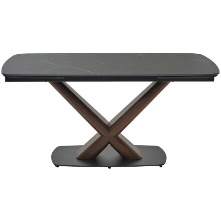 Стол BLANCO 160 MATT BLACK MARBLE SOLID CERAMIC / Орех, ®DISAUR 