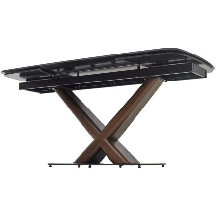 Стол BLANCO 160 MATT BLACK MARBLE SOLID CERAMIC / Орех, ®DISAUR 