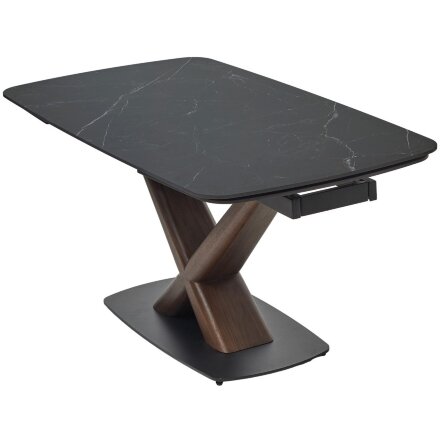 Стол BLANCO 160 MATT BLACK MARBLE SOLID CERAMIC / Орех, ®DISAUR 