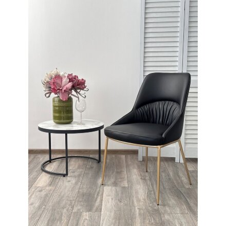 Стул ABRIOLA Black Ti-25, PU / бронзовый, ®DISAUR 
