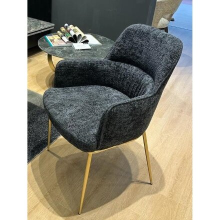 Стул BRUNO Black Wandy-460, ткань / бронзовый, ®DISAUR 