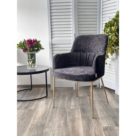 Стул BRUNO Black Wandy-460, ткань / бронзовый, ®DISAUR 