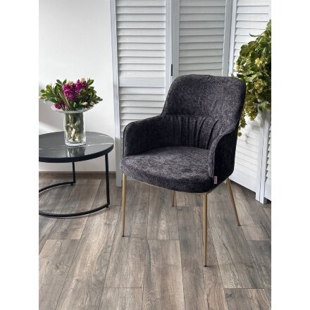 Стул BRUNO Black Wandy-460, ткань / бронзовый, ®DISAUR 