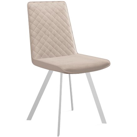 Стул DikLine 202 B03 BEIGE, ножки белые 