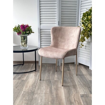 Стул MATTEO Beige color-021, велюр / золотой, ®DISAUR 