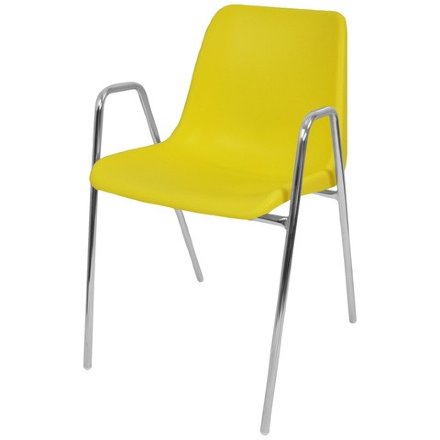 Стул пластиковый на металлокаркасе Vicenza-4П YELLOW RAL 1016 Желтый
