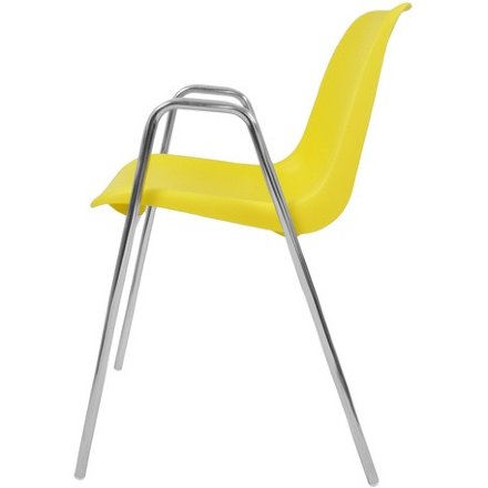 Стул пластиковый на металлокаркасе Vicenza-4П YELLOW RAL 1016 Желтый
