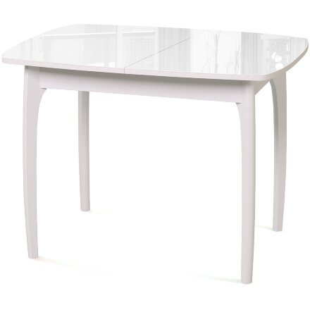 Стол DikLine М40 белый/стекло белое optiwhite 