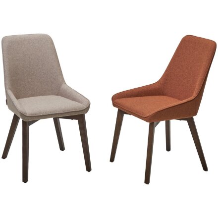 Стул CRISTIAN Light Brown Barrel-19, ткань / орех, ®DISAUR 