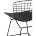 Стул полубарный с низкой спинкой Bertoia черный с черной подушкой 4 шт. 