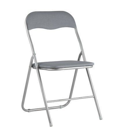 Стул складной Stool Group Джек серый, механизм складывания, экокожа, хром 