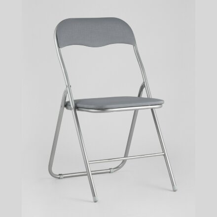 Стул складной Stool Group Джек серый, механизм складывания, экокожа, хром 