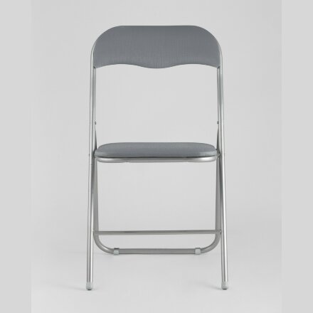 Стул складной Stool Group Джек серый, механизм складывания, экокожа, хром 
