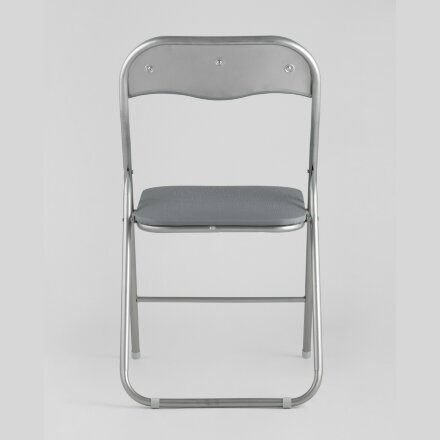 Стул складной Stool Group Джек серый, механизм складывания, экокожа, хром 