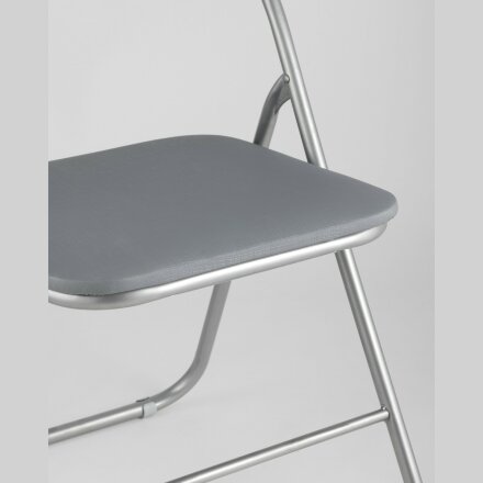 Стул складной Stool Group Джек серый, механизм складывания, экокожа, хром 