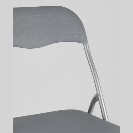 Стул складной Stool Group Джек серый, механизм складывания, экокожа, хром 