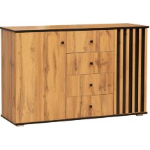 Комод Либерти 51.04 дуб вотан / черный / профиль Masa Decor дуб вотан