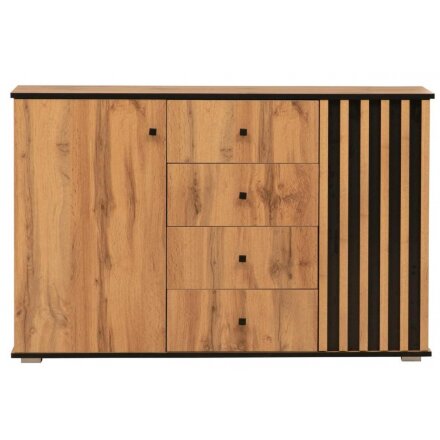 Комод Либерти 51.04 дуб вотан / черный / профиль Masa Decor дуб вотан 