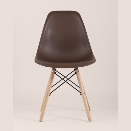 Стул Eames Style DSW коричневый (разборный каркас) 