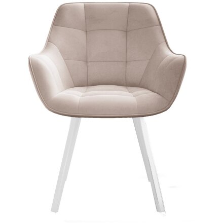 Стул DikLine 252 М поворотный, B03 BEIGE, ножки белые 