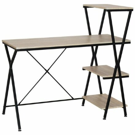 Стол на металлокаркасе BRABIX &quot;LOFT CD-004&quot;, 1200х535х1110 мм, 3 полки, цвет дуб натуральный, 641220 