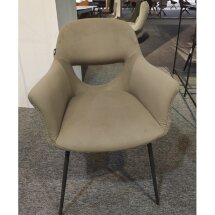 Стул ADEL HR003-06W Темно-бежевый, PU/ LORD-35 Темно-бежевый, ткань / черный каркас, ®DISAUR