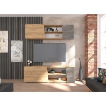 ТВ-тумба Аллегро 10 дуб крафт золотой / камень темный