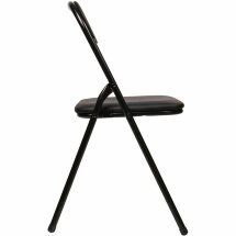 Стул складной для дома и офиса BRABIX &quot;Golf CF-007&quot;, черный каркас, кожзам черный, 531565