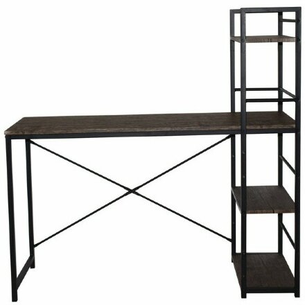 Стол на металлокаркасе BRABIX &quot;LOFT CD-005&quot;, 1200х520х1200 мм, 3 полки, цвет морёный дуб, 641221 